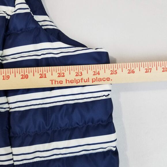 Lands' End Vest Womens 1X Navy White Striped 600 Fill Down Puffer Quilted RDS - Picture 10 of 12
